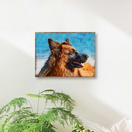 Amadeus German Shepherd Wooden Wall Art by Nature Wonders - Pets Dog and Cats Decor - 95343B-3