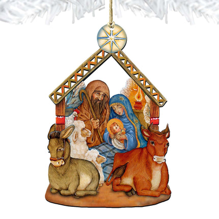 Nativity Christmas Wooden Ornaments by G. DeBrekht - Nativity Holiday Decor - 8114030-4