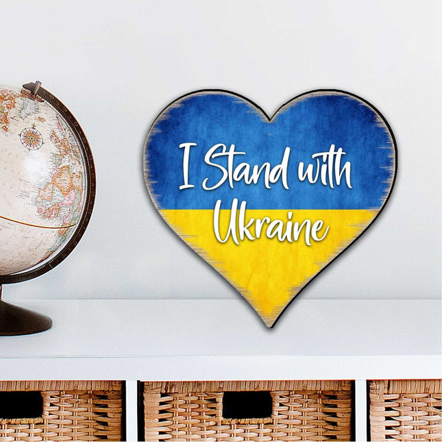 I Stand with Ukraine Heart Holiday Outdoor Decor Large Ornament by G. DeBrekht - International Decor - 8187121M-0