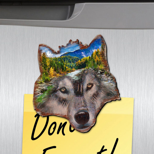 Wolf Face Shaped Refrigerator Magnets Set of 3-0