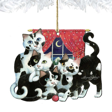 Cookies and Cream Wooden Ornaments Pets - Tree Ornament by Laura Seeley - Pets Dog and Cats Decor - 8512053-LS-4