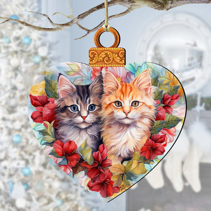 Cute Kittens Wooden Ornaments by G. Debrekht Pets Decor - 8611091-0