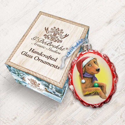 Flowers Fetch Fun Mercury Glass Ornament by Laura Seeley - Pets Dog and Cats Decor - 779218-LS-2