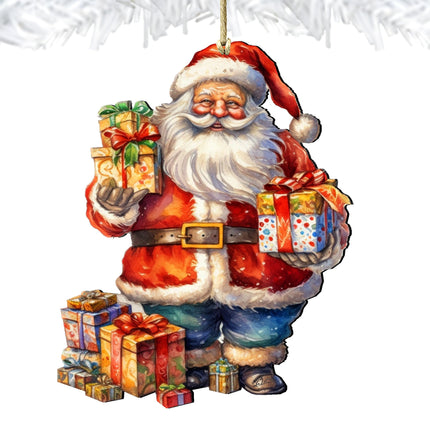 Merry Delivery Santa Wooden Ornaments by G. Debrekht Christmas Santa Snowman Decor - 8611080-3