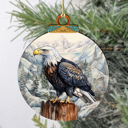 Bald Eagle Majesty Wooden Ornaments by G.Debrekht - Wildlife Holiday Decor - 870059-1
