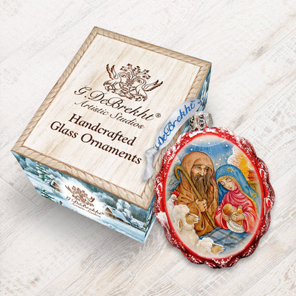 Nativity Glass Ornament Keepsake,, Nativity Inspirational Decor - 772029-2