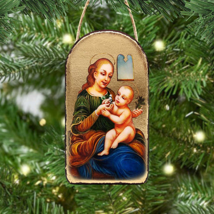 Madonna And Child Religious Christian Sacred Icon Ornament - Inspirational Icon Decor - 87031-2