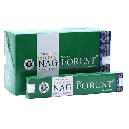Forest Golden Nag | Incense Sticks Joss 15g | Premium Scents | Fragrance | Hand Rolled | Yoga | Aromatherapy | Meditation
