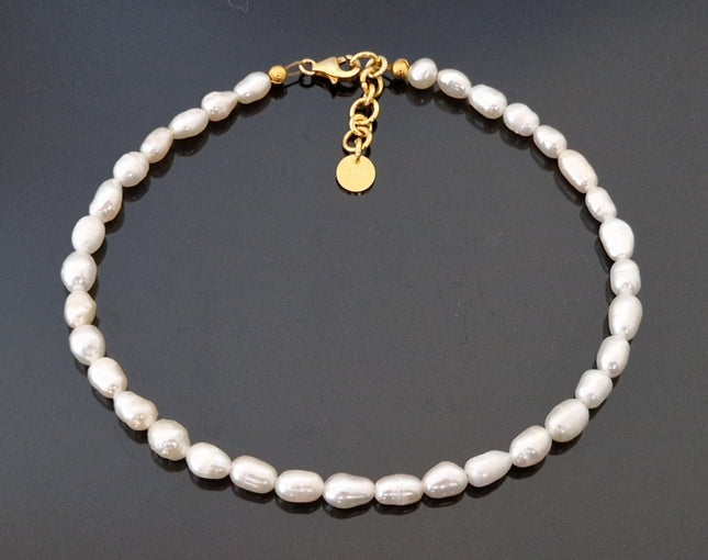 FreshWater Pearls Adult Anklet With Silver-0