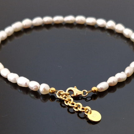 FreshWater Pearls Adult Anklet With Silver-2