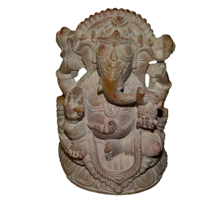 Handcrafted Sculpture Soapstone Elephant Head God Ganesha - Small-1