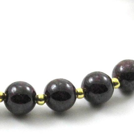 Garnet Burgundy Bracelet With Silver Beads-2