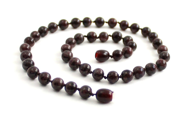 Garnet Gemstone Knotted Burgundy Necklace-0