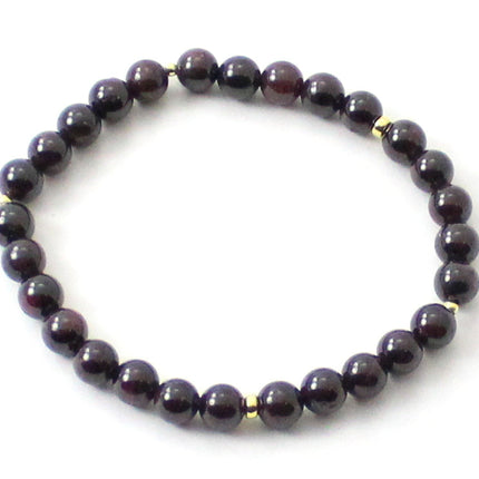 Stretch Bracelet With Silver and Garnet Gemstone-0