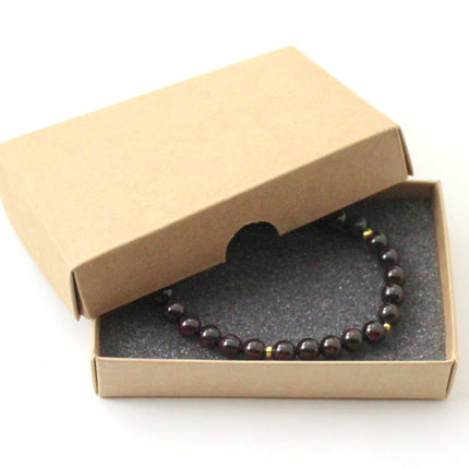 Stretch Bracelet With Silver and Garnet Gemstone-1