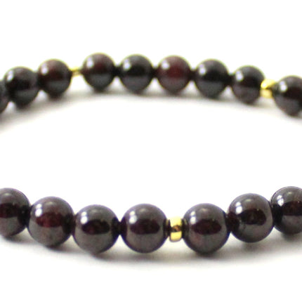 Stretch Bracelet With Silver and Garnet Gemstone-3