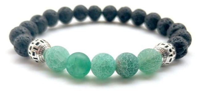 Green Lava Stone Essential Oil Bracelet-0