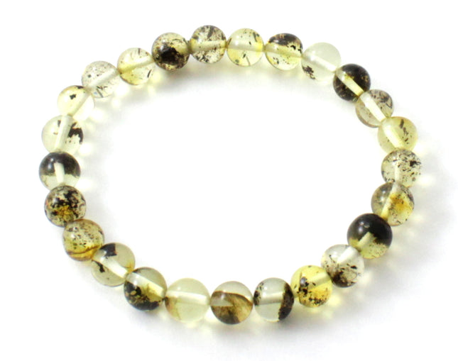 Amber Green Light Baltic Stretch Bracelet for Adults-0