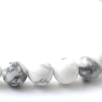 Stretch Bracelet With Howlite White Gemstones-2