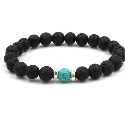 Black Volcanic Bead Aromatherapy Bracelet-0