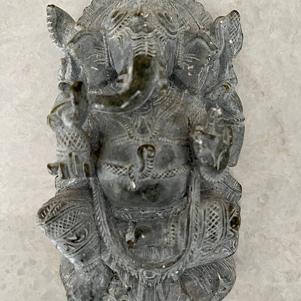 Handcrafted Sculpture Soapstone Elephant Head God Ganesha - Small-5