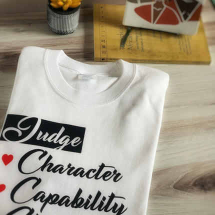 Judge Character Not Color Fashion Tee-0