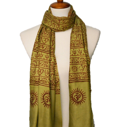 OM Yoga Meditation Mantra Prayer Shawl - Large-0