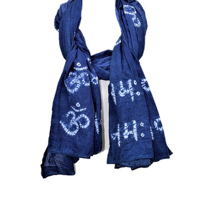 OM Namah Shivay - Omkara Prayer Shawl - Shibori style-1