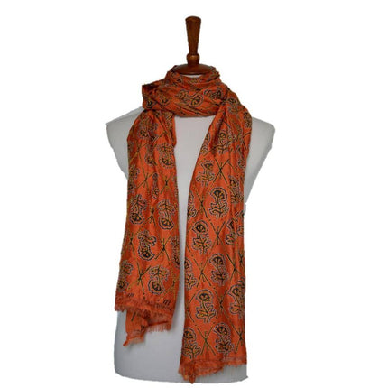 Embroidered Floral Silk Shawl-0