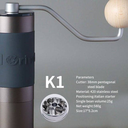 Manual coffee grinder portable mill 420stainless steel 38mm/48mm burr-3