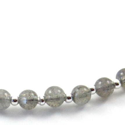 Labradorite Minimalist Anklet With Silver-1