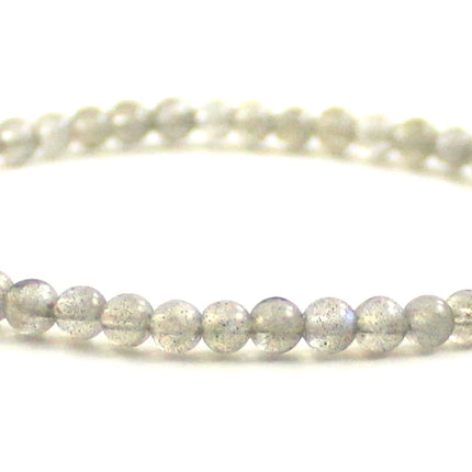Stretch Bracelet With Sterling Silver and Gray Labradorite-7