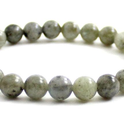 Stretch Bracelet With Sterling Silver and Gray Labradorite-6