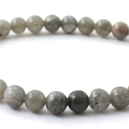 Stretch Bracelet With Sterling Silver and Gray Labradorite-5