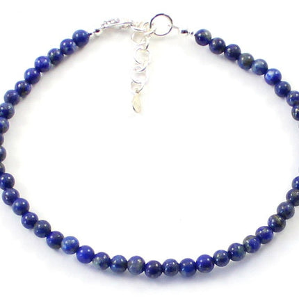 Lapis Lazuli Minimalist Anklet With Silver-5