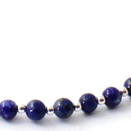 Lapis Lazuli Minimalist Anklet With Silver-3