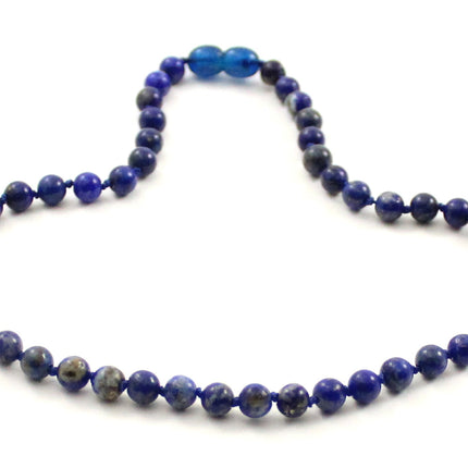 Lapis Lazuli Gemstone Blue Knotted Necklace-2