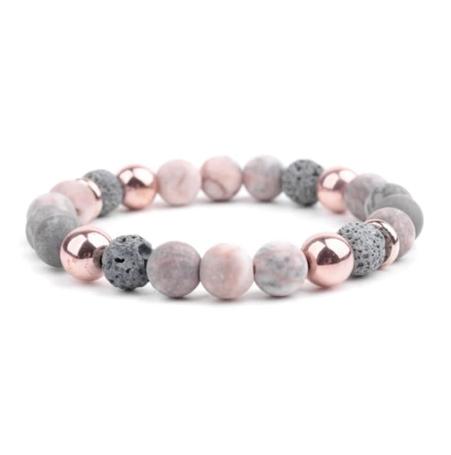 Lava Stone Essential Oil Bracelet - Agate Rose Gold-0