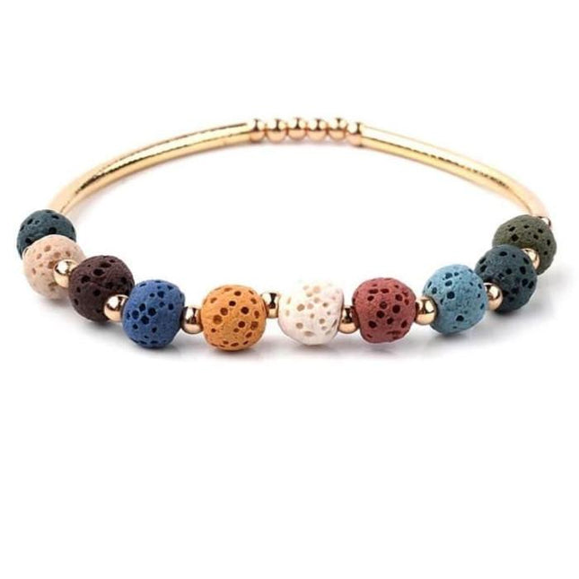 Lava Stone Essential Oil Bracelet - Chakra Lava Stone-0