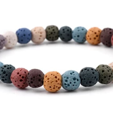 Lava Stone Essential Oil Bracelet - Rainbow Lava Stone-0