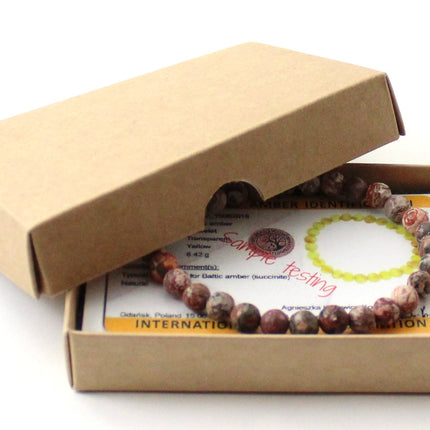 Stretch Bracelet With Leopardskin Jasper Pink Gemstones-1