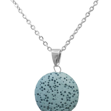 Light Blue Lava Stone Essential Oil Necklace-0