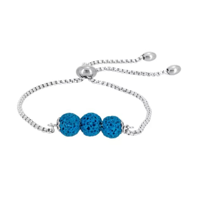 Light Blue Triple Lava Stone Charm Bracelet-0