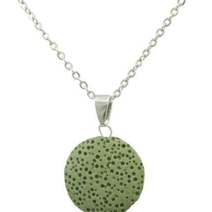 Light Green Lava Stone Essential Oil Necklace-0