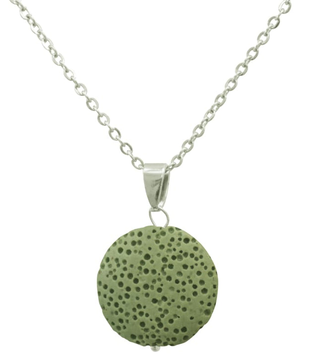 Light Green Lava Stone Essential Oil Necklace-0