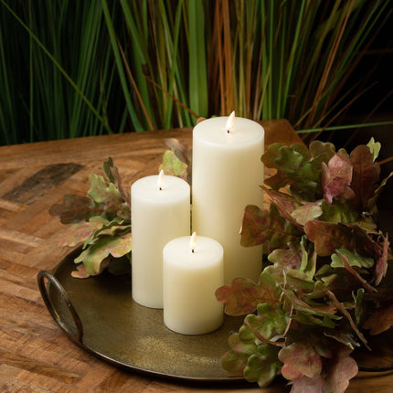 Luxury Natural Glow 3.5 x 9 Real Wax LED Cream Candle