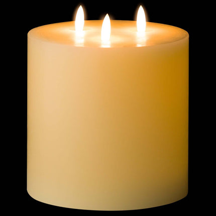 Luxury Natural Glow 6 x 6 Real Wax LED Cream Candle
