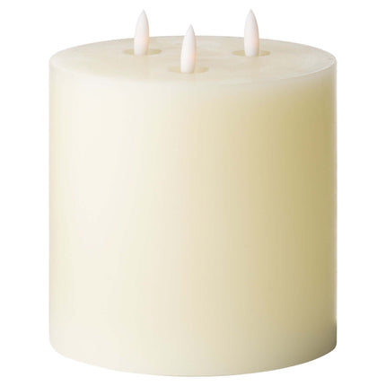 Luxury Natural Glow 6 x 6 Real Wax LED Cream Candle