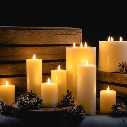 Luxury Natural Glow 6 x 6 Real Wax LED Cream Candle