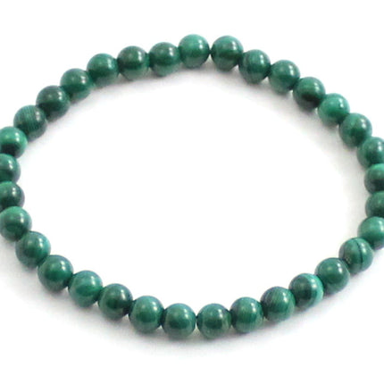 Stretch Bracelet With Green Malachite Gemstones-0